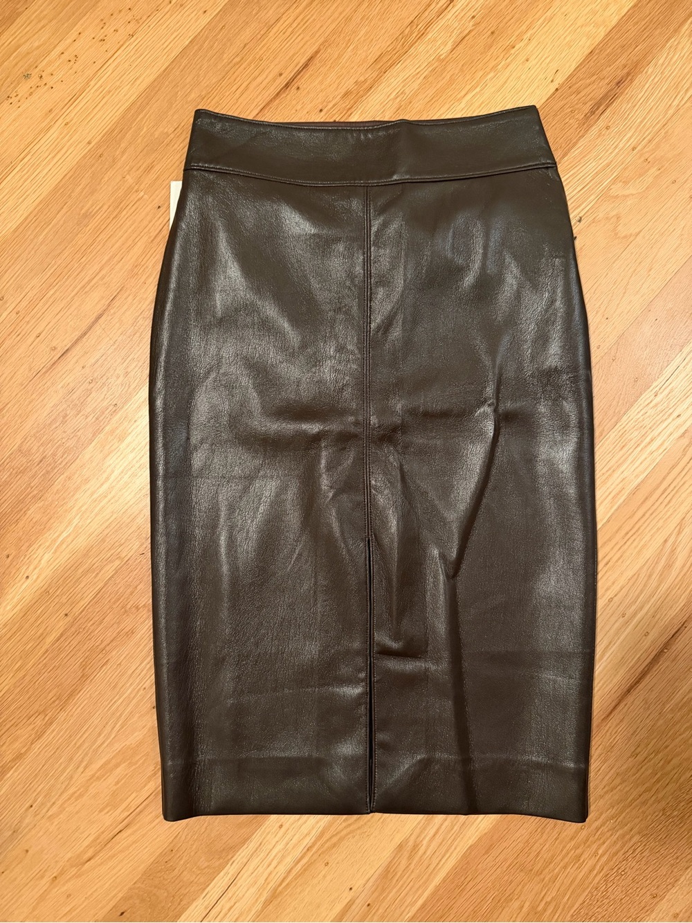 Aritzia Chocolate Brown Faux Leather Pencil Skirt